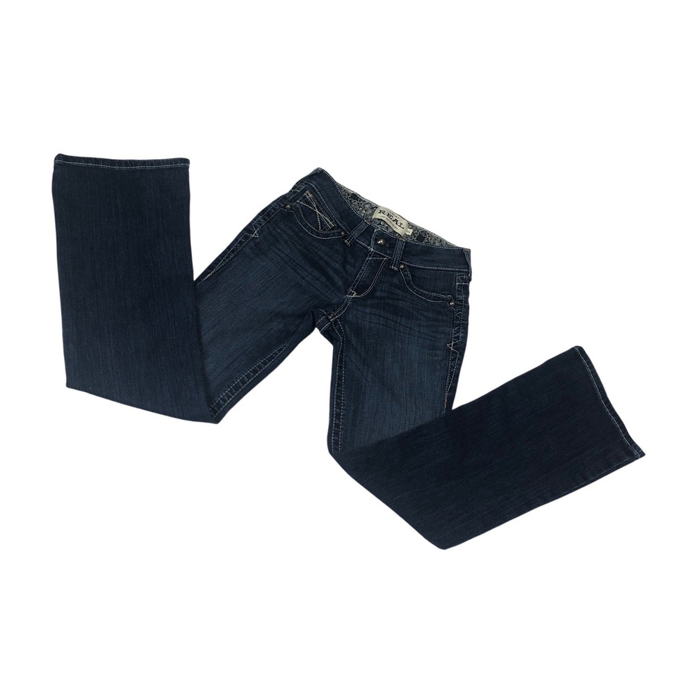 Ariat REAL Riding Jeans Womens 26S Western Bootcut Whipstitch Inseam 30" Midrise